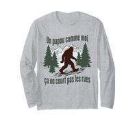 Cadeau Papou Original Humour Bigfoot Papi Fête des pères Manche Longue