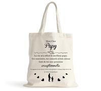 Cadeau Papy Noel Grand Pere Sac En Toile Personnalisé Cadeau Papy Sac En Toile Bonne Fete Grands Pères Cadeaux Fête Des Grands Pères Bonne Fête Merci Idee Cadeaux Anniversaire Pour Grand Pere
