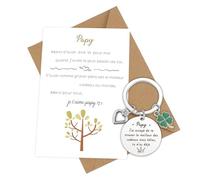 Cadeau Papy Noel Porte Clé et Carte Idee Cadeau Papi Noel Cadeau pour Grand Pere Cadeau pour Papy Cadeau Grand Parent Cadeau de Noel Personnalisée Cadeau Fete des Papy Cadeau Retraite Anniversaire