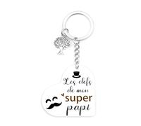 Cadeau Papy Porte-Clés Cadeau pour Grand Pere Papi Bonne Fete Papy Fete des Grand Pere Anniversaire Noël Idee Cadeaux Acrylique Porte clé Original Cadeaux pour Homme Porte Cle Fete des Peres Noel