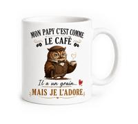 Cadeau Papy Tasse Papy 360 ml, Mug Humour Mon Papy C'est Comme Le Café Il a Un Grain Mais Je L'Adore, Idee Cadeau Papy, Cadeaux Noel Papy, Cadeaux Fete Des Grand Pere, Anniversaire Grand Père