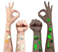 Cadeau Paques Enfant, 10 feuilles Tatouage Enfant de Pâques, Tatouages Temporaires Lumineux Petits Cadeaux de Pâques pour Enfants, Garniture de Panier Paques, Tatouage pour Décoration de Pâques