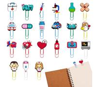 Cadeau parfait pour infirmière - Bookmarks médicaux créatifs avec 21 clips colorés en forme d'objets médicaux - Idéal pour les passionnés de médecine