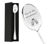Cadeau parrain cuillère gravée veux tu etre mon parrain coffret 2 pièces inox annonce originale demande parrain idée bapteme naissance accessoire dessert café souvenir émotion homme