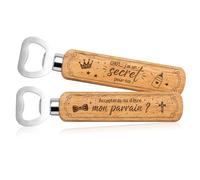Cadeau Parrain en Bois pour Annonce Grossesse, Ouvre-Bouteille Demande Parrain Gravé Recto-Verso, Veux tu Etre Mon Parrain, Personnalisé Cadeau Original Parrains Demande