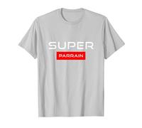 Cadeau Parrain Original Super Parrain Humour Anniversaire T-Shirt, Homme, Argent, L