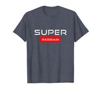 Cadeau Parrain Original Super Parrain Humour Anniversaire T-Shirt, Homme, Bleu Chiné, M