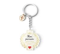 Cadeau Parrain Porte Clef Cadeau Parrain Marraine Bapteme Cadeaux Merci De Ma Filleule Filleul Anniversaire Cadeaux Fete Des Feres Baptême Noel Paques Ramadan Nouvel An Saint Valentin Pour Parrains