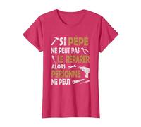 Cadeau Pépé Si Pépé ne Peut Pas Le Réparer Personne ne Peut T-Shirt, Femme, Rouge Chiné, M