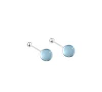Cadeau Perles Bracelet Largeur Mm Anneaux précieuses aigue- laiteuse naturelles bleues Noir Couple Anneaux (Sky Blue, One Size)