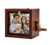 Cadeau Personnalisé Anniversaire Femme Homme - Album Photo Mécanique à Manivelle avec Cadre à Rabat et Machine d’Animation - Idée Cadeau Fête des Pères, Fête des Mères, Noël, Saint-Valentin