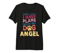 Cadeau personnalisé avec nom de Chien « Busy with My Dog Angel » T-Shirt Haut de Gamme