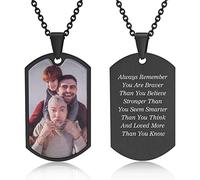 Cadeau personnalisé avec texte de photo - Gravure personnalisée - Message de chien - Collier pour femme et homme - Famille - Amis, souvenir personnalisé - Cadeau, Métal résine