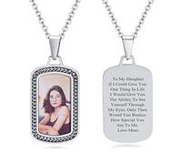 Cadeau personnalisé avec texte de photo - Gravure personnalisée - Message de chien - Collier pour femme et homme - Famille - Amis, souvenir personnalisé - Cadeau, Métal résine