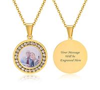 Cadeau personnalisé avec texte de photo - Gravure personnalisée - Message de chien - Collier pour femme et homme - Famille - Amis, souvenir personnalisé - Cadeau, Métal résine