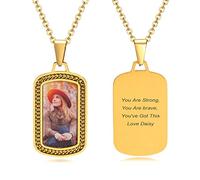 Cadeau personnalisé avec texte de photo - Gravure personnalisée - Message de chien - Collier pour femme et homme - Famille - Amis, souvenir personnalisé - Cadeau, Métal résine