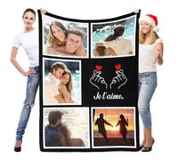 Cadeau Personnalisé Homme et Femme, Plaid Personnalisé Photo, Couverture Personnalisée Photo, Plaide Personnalisée, Cadeau Anniversaire Femme, Cadeaux Personnalisés pour Elle et Lui