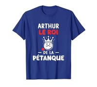 Cadeau Personnalisé Homme Prénom Arthur Pétanque Humour T-Shirt, Homme, Bleu Royal, XL