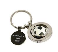 Cadeau personnalisé pour les fans de football: porte-clés avec un ballon de football et gravé avec le texte que vous voulez