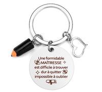 Cadeau Personnalisé pour Maîtresse d'École, Porte-Clé, Professeur - Fin d'Année