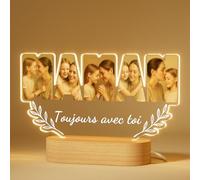 Cadeau Personnalisé pour Maman - Idée Cadeau Fête des Mères, Anniversaire, Noël - Cadre Photo Personnalisé avec Votre Photo et Texte Gravés