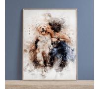 Cadeau personnalisé pour propriétaire de chien | Portrait commémoratif d'animal de compagnie | Portrait de chien aquarelle personnalisé | Portrait de chien personnalisé | Peinture à l'huile de chien p