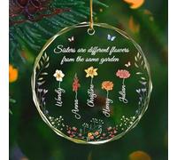 Cadeau personnalisé pour sœur, sœurs sont différentes fleurs du même jardin, fleurs de naissance, cadeau de sœur de la part d'une sœur, ornement de Noël (style A)