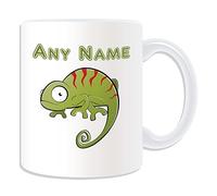 Cadeau personnalisé - Silly caméléon Mug (Design Animal Thème, Blanc) - n'importe quel nom/message sur votre Unique - Big Eye