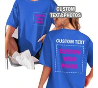 Cadeau personnalisé sur mesure, T-shirt femme personnalisé, hauts personnalisés devant et derrière, ajoutez vos photos (motifs/logos/photos de famille/selfies/animaux de compagnie/photos de couple), é