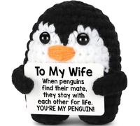 Cadeau pingouin au crochet pour femme - Anniversaire, mariage, Saint-Valentin, idée de la part de son mari - Peluche pingouin mignon pour ma femme