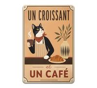 Cadeau Plus Café Au Lait S’Il Vous Plaît - Deco Chat, Affiche Decoration Murale, Chat Decoration, Décoration Murale, Plaque Metal Vintage, Deco Cuisine, Vintage Decoration (Modèle #2)