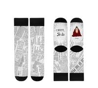Cadeau Plus Chaussettes Personnalisées - Chaussettes Chut Je Lis - Chaussette femme drole, chaussettes fun, Cadeau Noel Personnalisé pour Amie, chaussette personnalisable (Modèle #2 - Femme)