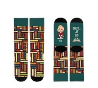 Cadeau Plus Chaussettes Personnalisées - Chaussettes Chut Je Lis - Chaussette femme drole, chaussettes fun, Cadeau Noel Personnalisé pour Amie, chaussette personnalisable (Modèle #6 - Femme)