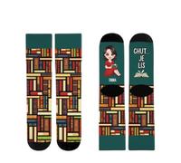 Cadeau Plus Chaussettes Personnalisées - Chut... Je Lis - Chaussette femme drole, chaussettes fun, chaussette personnalisable, cadeau femme personnalise (Modèle 1)