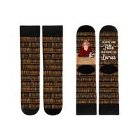 Cadeau Plus Chaussettes Personnalisées - Chut Je Lis Style Vintage - Chaussette femme drole, chaussettes fun, chaussette personnalisable, cadeau femme personnalise (Modèle #2)