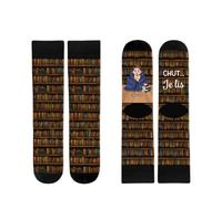 Cadeau Plus Chaussettes Personnalisées - Chut Je Lis Style Vintage - Chaussette femme drole, chaussettes fun, chaussette personnalisable, cadeau femme personnalise (Modèle #2 - Homme)