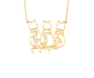 Cadeau Plus Collier Personnalisé - Mes Jolis Chats - Pendentif Photo Personnalisable, Bijou Chats, Pendentif Chat, Collier Graver Personnalisé, Bijoux Chat Pour Femme (Modèle #1)