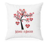 Cadeau Plus Coussin Personnalisé Prénom - Mamie d'amour - Cadeau pour Mamie, Cadeau Fete des Grand Mere
