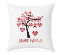 Cadeau Plus Coussin Personnalisé Prénom - Mamie d'amour - Cadeau pour Mamie, Cadeau Fete des Grand Mere