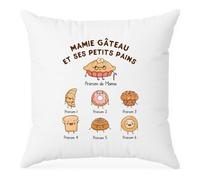 Cadeau Plus Coussin Personnalisé Prénom -Mamie Gâteau Et Ses Petits Pains -Coussin Personnalisable, Taie Oreiller Personnalisé, Bonne Fête Mamie Personnalisé, Coussin Mamie, Coussin Personnalisé Mamie