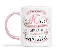 Cadeau Plus Mug Il M'A Fallu 40 Ans Pour Devenir Aussi Géniale Et Presque Parfaite - Cadeau Femme 40 Ans, Tasse Pour Maman, Tasse Original, Cadeau Maman Anniversaire, 40 Ans Femme
