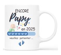 Cadeau Plus Mug Personnalisé Année - Tasse Encore Papy - Cadeau Anniversaire Papy, Fete Des Peres, Cadeau Fête Papy, Tasse Super Papy, Tasse Papy, Tasse Grand-Père, Cadeau Annonce Grossesse