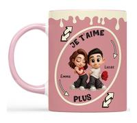 Cadeau Plus Mug Personnalisé Couple - Embrasse-moi - Cadeau Mug Tasse Personnalisée Saint Valentin, Cadeau Personnalisé Maitresse, Tasse Amoureux, Idee Cadeau Saint Valentin Femme (Modèle #2)
