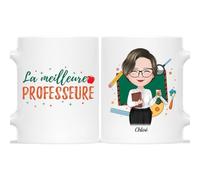Cadeau Plus Mug Personnalisé - La Meilleure Professeure - Merci Maitresse, Maitre d'École (Modèle #2)