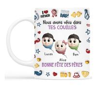 Cadeau Plus Mug Personnalisé - Merci De Ne Pas Nous Avoir Avalés - Cadeau Mamie, Tasse Personnalisée Maman, Cadeaux pour maman, Mug fete des pere, Tasse papa personnalisé (3 Enfants)