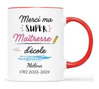CADEAU PLUS Mug Personnalisé - Merci Ma Super Maîtresse d'École - Cadeau Fin d'Année