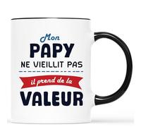 Cadeau Plus Mug Personnalisé - Mon Papy Prend De La Valeur - Tasse Grand-Père Pour Anniversaire, Papi