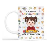 Cadeau Plus Mug Personnalisé Prénom - Attention La Maternelle J'arrive - Cadeaux Pour Enfants, Tasse Enfant Micro Ondable, Mug Enfant, Tasse Enfant (Fille)