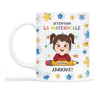 Cadeau Plus Mug Personnalisé Prénom - Attention La Maternelle J'arrive - Tasse enfant maternelle personnalise, Tasse Enfant Micro Ondable, Mug Enfant, Cadeaux Pour Enfants (Fille)