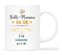 Cadeau Plus Mug Personnalisé Prénom - Belle-maman En Or - Cadeau Belle Mere, Belle Maman Cadeaux, Cadeau Fete Des Belle Meres, Mug Belle Maman, Tasse Belle Maman, Mug Belle Mere